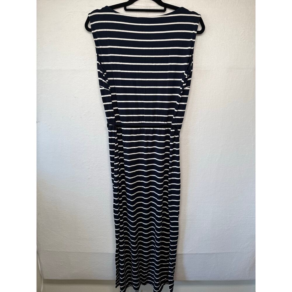 Talbots Nautical Stripe Jersey Maxi Dress, Navy/White, Size X - NEW! - Picture 2 of 5